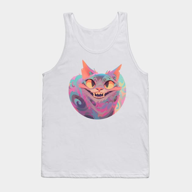 Handsome Grin Cat Tank Top by JensenArtCo